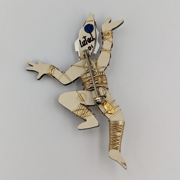 Jill Elizabeth Liztech Oriental Dancing Figure Mirrored 2001 Brooch/Pin - Picture 7 of 11